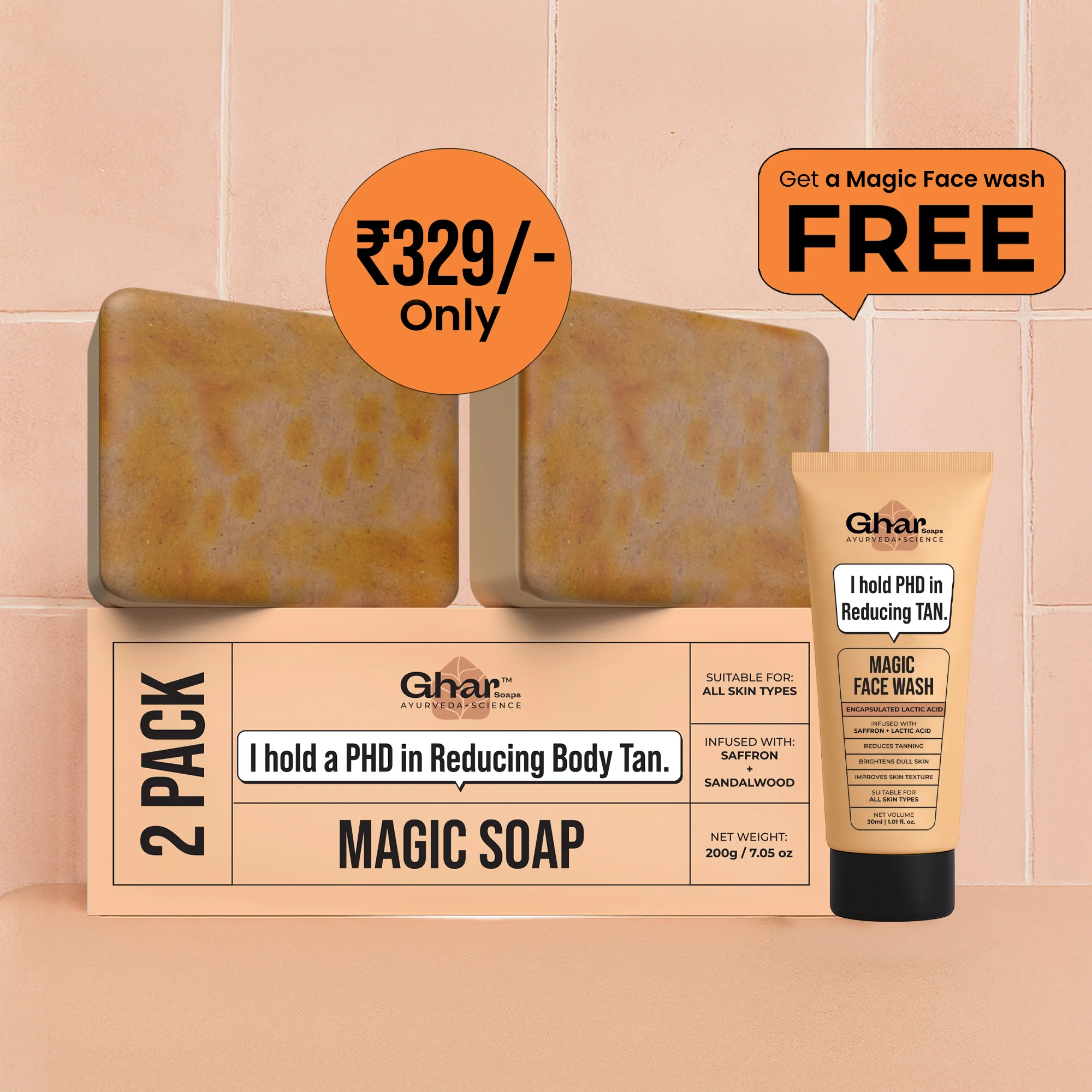 3 Pack Magic Soap + Free Magic Face wash 30ml