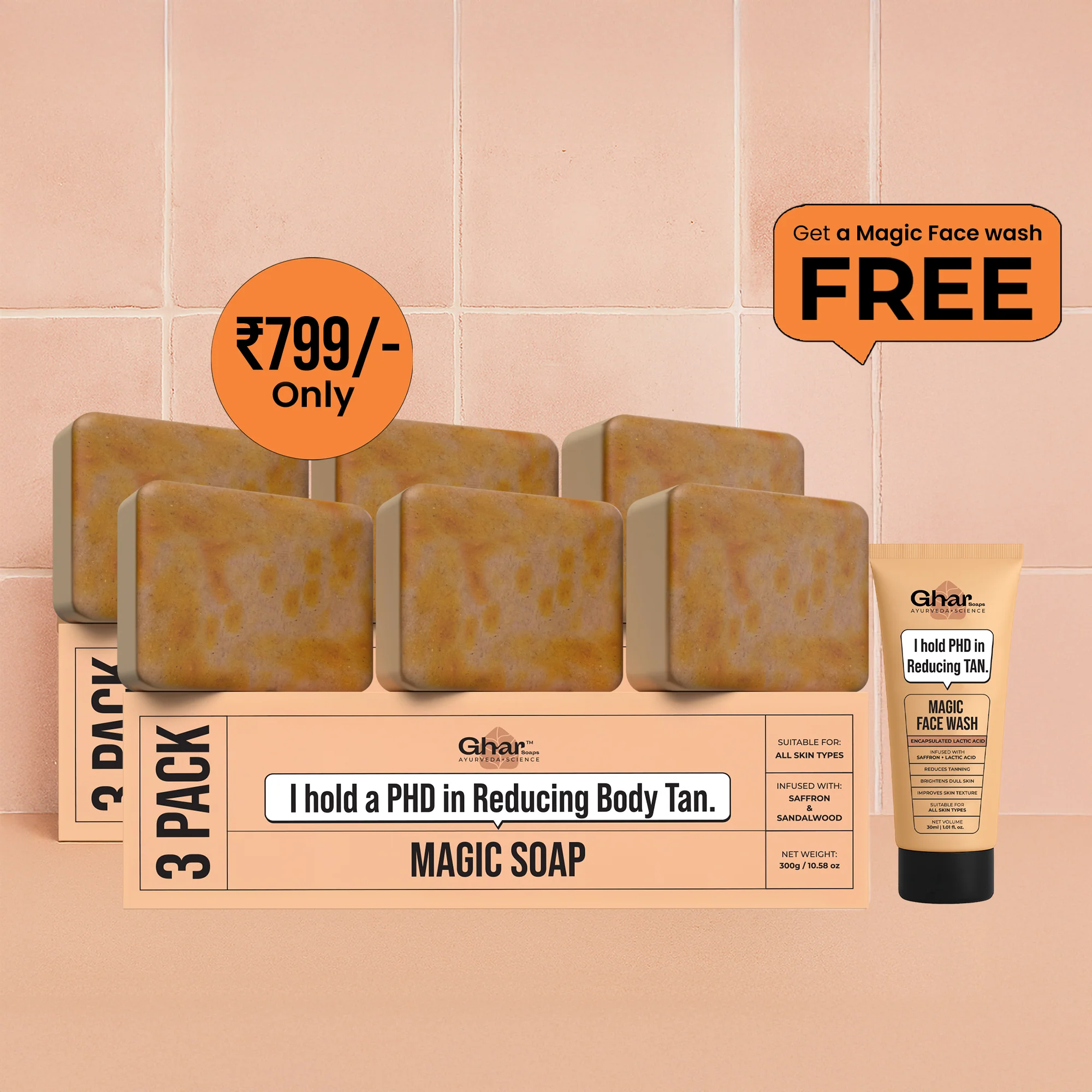 3 Pack Magic Soap + Free Magic Face wash 30ml - Image 3