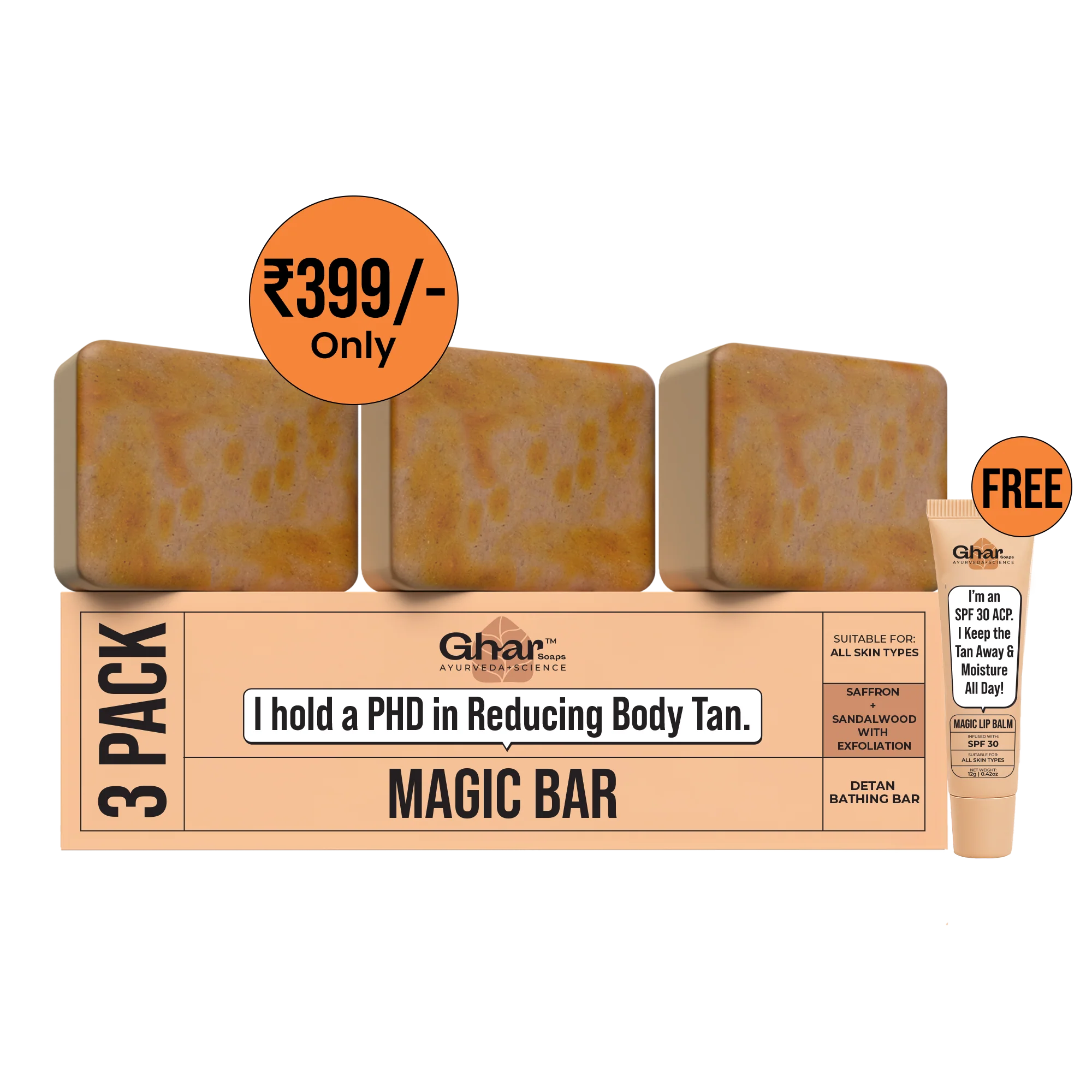 3 pack Magic Soap + Magic lip balm Combo
